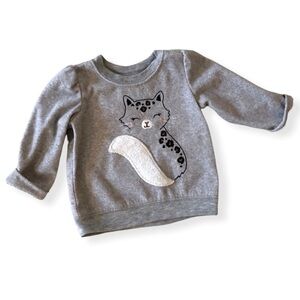 🎉3 For 15$🎉Carter’s Baby Girl Grey Cat Sweater Size 12 Months